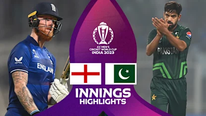 Logo of Stokes, late hits help England post formidable total | Innings Highlights | CWC23