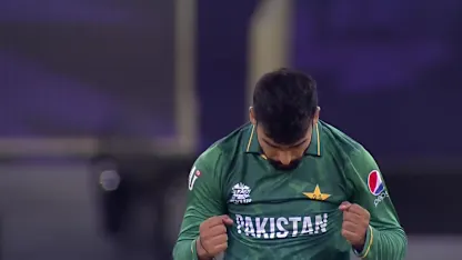 Logo of Shadab Khan works his magic