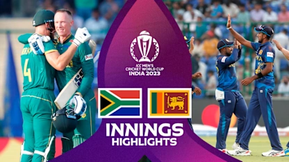 Logo of South Africa pile on record score against Sri Lanka | Innings Highlights | CWC23
