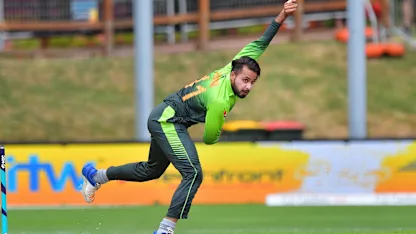 Logo of Faheem Ashraf skittles Zimbabwe for 67 as Pakistan seal ODI series