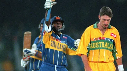 Logo of Aravinda de Silva's heroic century in World Cup final