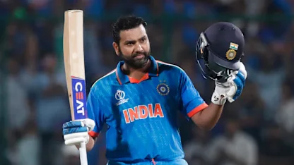 Logo of Record-breaking Rohit enjoys a day to savour in Delhi | CWC23