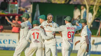 Kundai Matigimu celebrates after taking a wicket