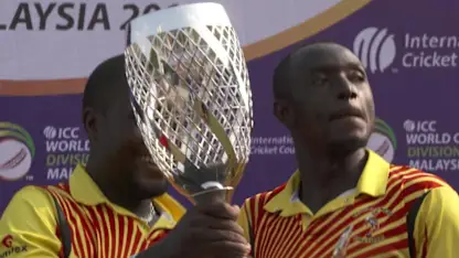 Logo of Uganda celebrate winning World Cricket League Division 4