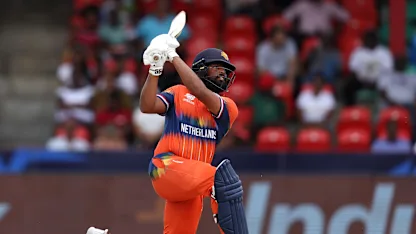 Logo of Vikramjit Singh goes big with the slog sweeps | BAN v NED | T20WC 2024
