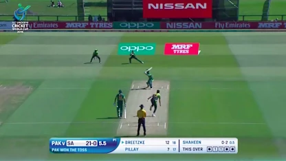 Breetzke is caught behind for 12 off the bowling of Shaheen Afridi