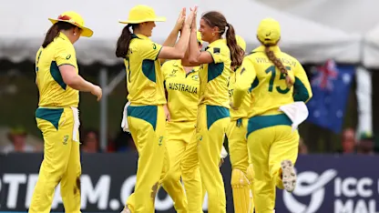 Logo of Skipper Lucy Hamilton with a stunner in the field | U19WC2025