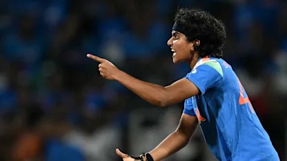 Charani traps Bosch for a duck to make it two wickets for India | CWC25