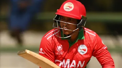 Logo of Suraj Kumar unbeaten fifty sets up Oman with a strong total | CWC23 Qualifier