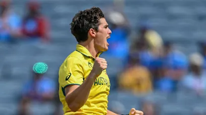 Logo of Sean Abbott claims wicket on World Cup debut to end Tanzid Hasan knock | CWC23