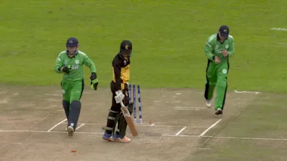 PNG's Charles Amini out stumped off Paul Stirling