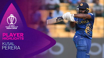 Logo of Kusal Perera's belligerent half-century amidst Sri Lanka's collapse | CWC23