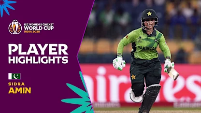 Sidra Amin's defiant knock against India | Player Highlights | CWC25