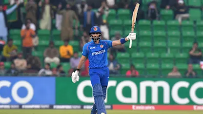 Logo of Ibrahim Zadran scripts Champions Trophy record with fiery knock against England