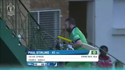 How Ireland's wickets fell as they lost by 107 runs to Zimbabwe in the CWCQ Super Six