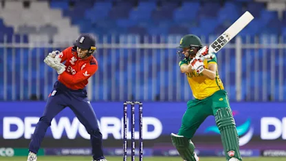 Logo of Skipper Wolvaardt opens arms with a four | WT20WC 2024