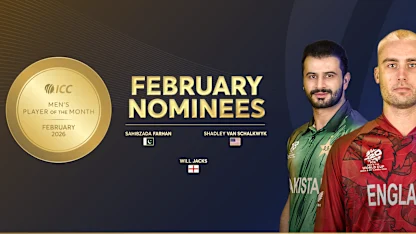 ICC Men’s Player of the Month nominees for February 2026 named