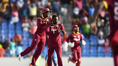 Logo of Kesrick Williams was expensive, but picked up the key wicket of Virat Kohli and finished with figures of 2 for 42
