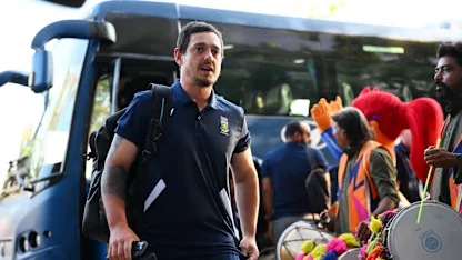 Quinton de Kock of South Africa arrives at the stadium prior to the ICC Men's T20 World Cup 2026 Super 8 match