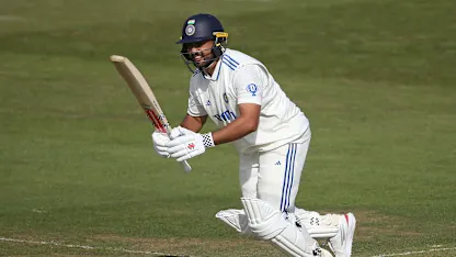 Logo of Karun Nair in action for India A