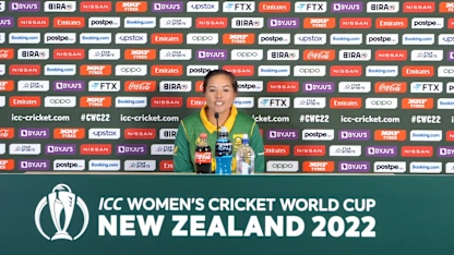 Logo of ‘Play every game like a final’ | Sune Luus’ South Africa Arrival Presser | CWC22