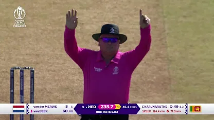 Logo of Logan van-Beek - Six - Netherlands vs Sri Lanka