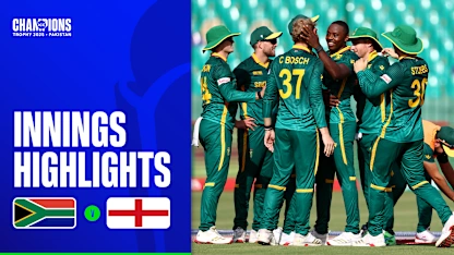 Logo of South Africa bowl England out for a modest score | Innings Highlights | Champions Trophy 2025