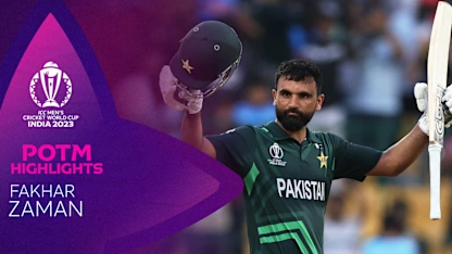 Logo of Zaman fires up in rain-shortened game | POTM Highlights | CWC23