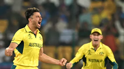 Logo of Stoinis strikes for Australia | CWC23