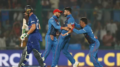 Logo of England top-order crumble under Afghanistan pressure | CWC23