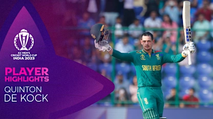 Logo of Quinton de Kock smashes maiden World Cup ton for South Africa | CWC23