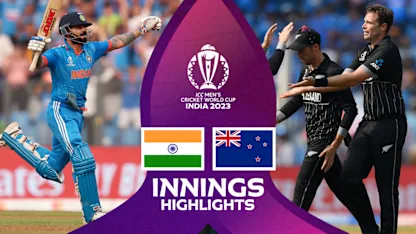 Logo of Kohli, Iyer tons power India to 397 | Innings Highlights | CWC23