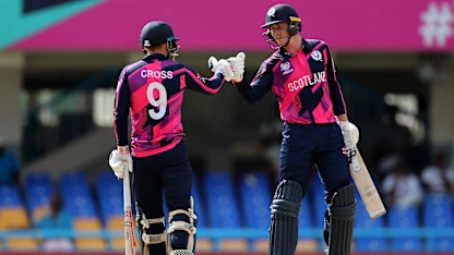Logo of Scotland crash Oman's party with a stunning run-chase | OMA v SCO | T20WC 2024