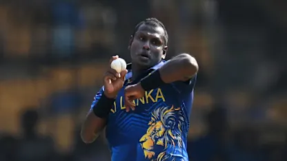 Logo of Angelo Mathews making most of World Cup swan song | CWC23