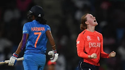 Logo of ENG v IND: Kirstie Gordon gets Harmanpreet Kaur for 16