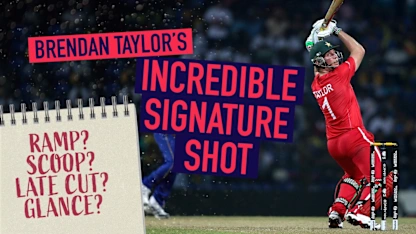Logo of Retiring star Brendan Taylor's signature shot