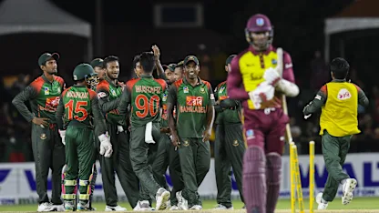 Logo of Bangladesh were outstanding at the start of the Windies chase, keeping the hosts to 61/3 after 10 overs