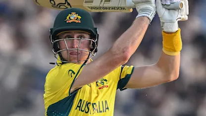 Logo of Marnus Labuschagne takes down Netherlands spinners | AUS v NED | CWC23