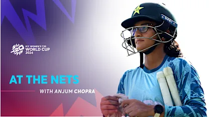 Logo of At the Pakistan and India nets with Anjum Chopra | WT20WC 2024