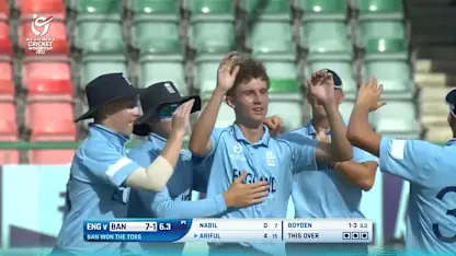 Logo of Josh Boyden removes the openers | BAN v ENG | ICC U19 Men’s CWC 2022