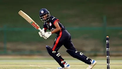 Aditiba Chudasama of USA bats during the ICC Women's T20 World Cup Qualifier 2024 match between Thailand and USA at Zayed Cricket Stadium on May 01, 2024 in Abu Dhabi, United Arab Emirates.