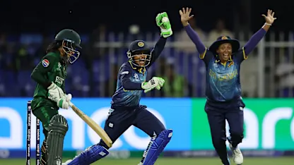 Logo of Sri Lanka pick crucial scalps in Powerplay | WT20WC 2024