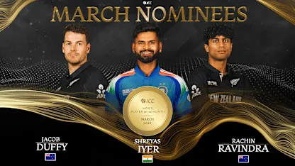 Logo of ICC Men’s Player of the Month Nominees for March 2025 revealed