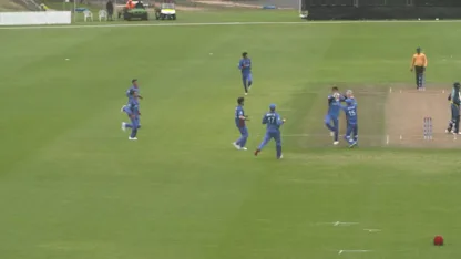 Afghanistans's Ibrahim Zadran follows up his 86 against Sri Lanka with this great catch at slip