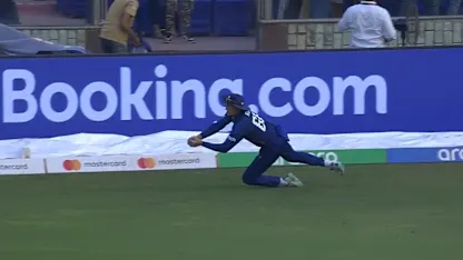 Logo of Joe Root takes a stunning diving catch near the ropes | ENG v AFG | CWC23
