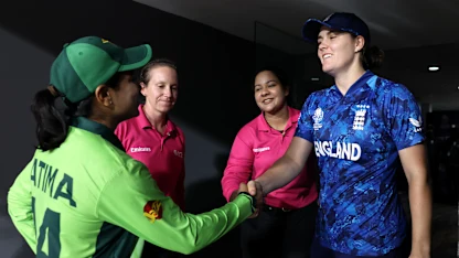 Sana and Sciver-Brunt shake hands as game is called off due to rain | CWC25