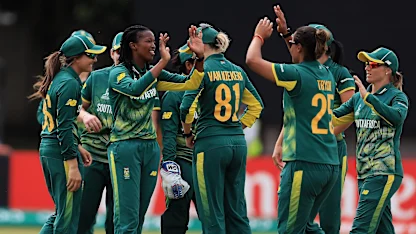 Logo of South Africa celebrate a wicket