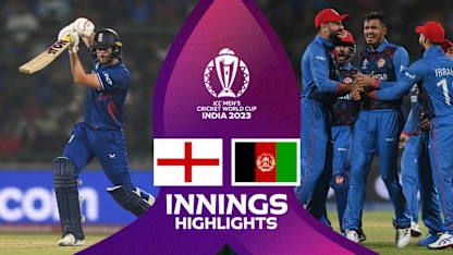 Logo of Afghanistan spinners rise to occasion to seal win over England | Innings Highlights | CWC23