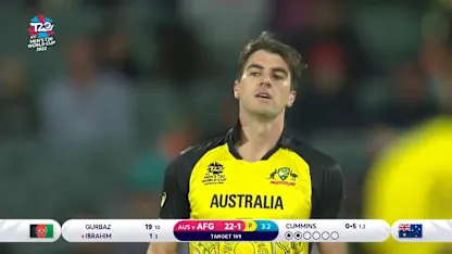 Logo of Pat Cummins bowling at 147.37kph | ICC Men's T20WC 2022