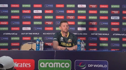 Logo of Josh Hazelwood (Australia player) post-match Press Conference - 11th June 2024